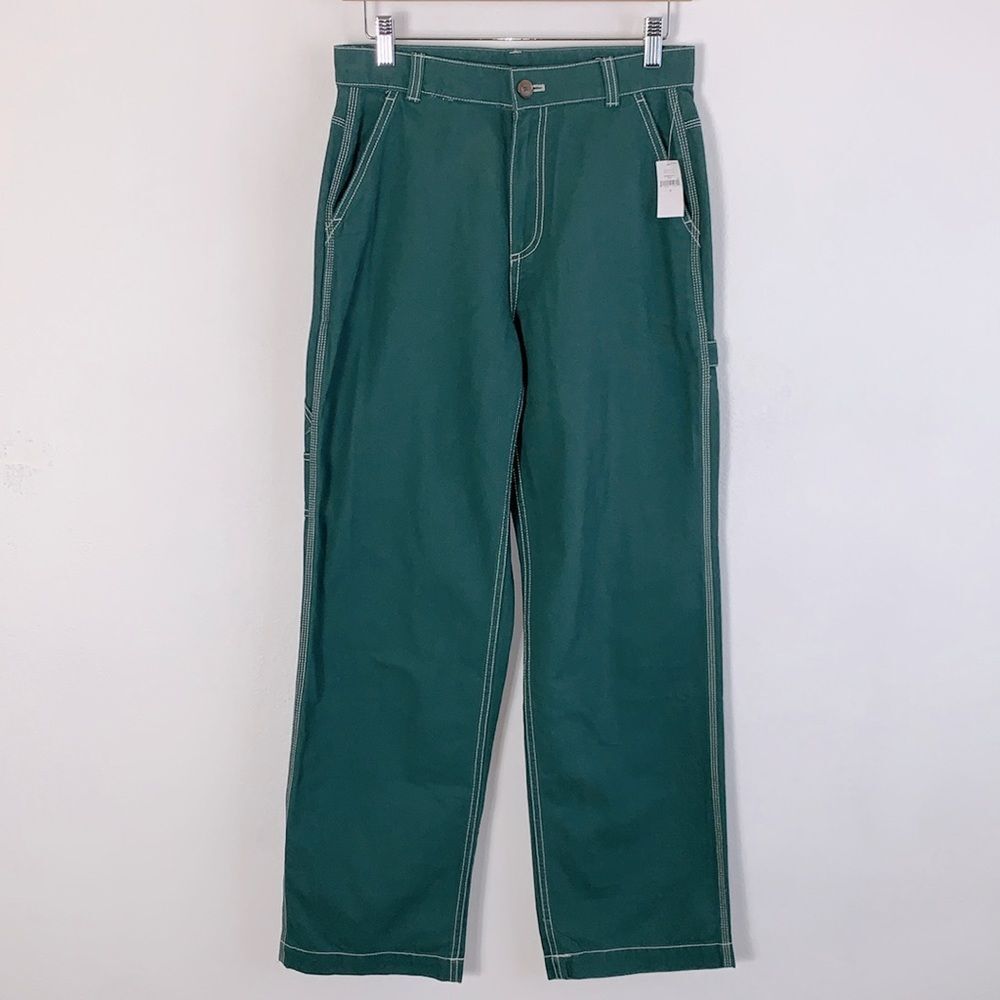 NWT Gap High Rise 90’s Loose Carpenter Pants June Bug Green Sz 4